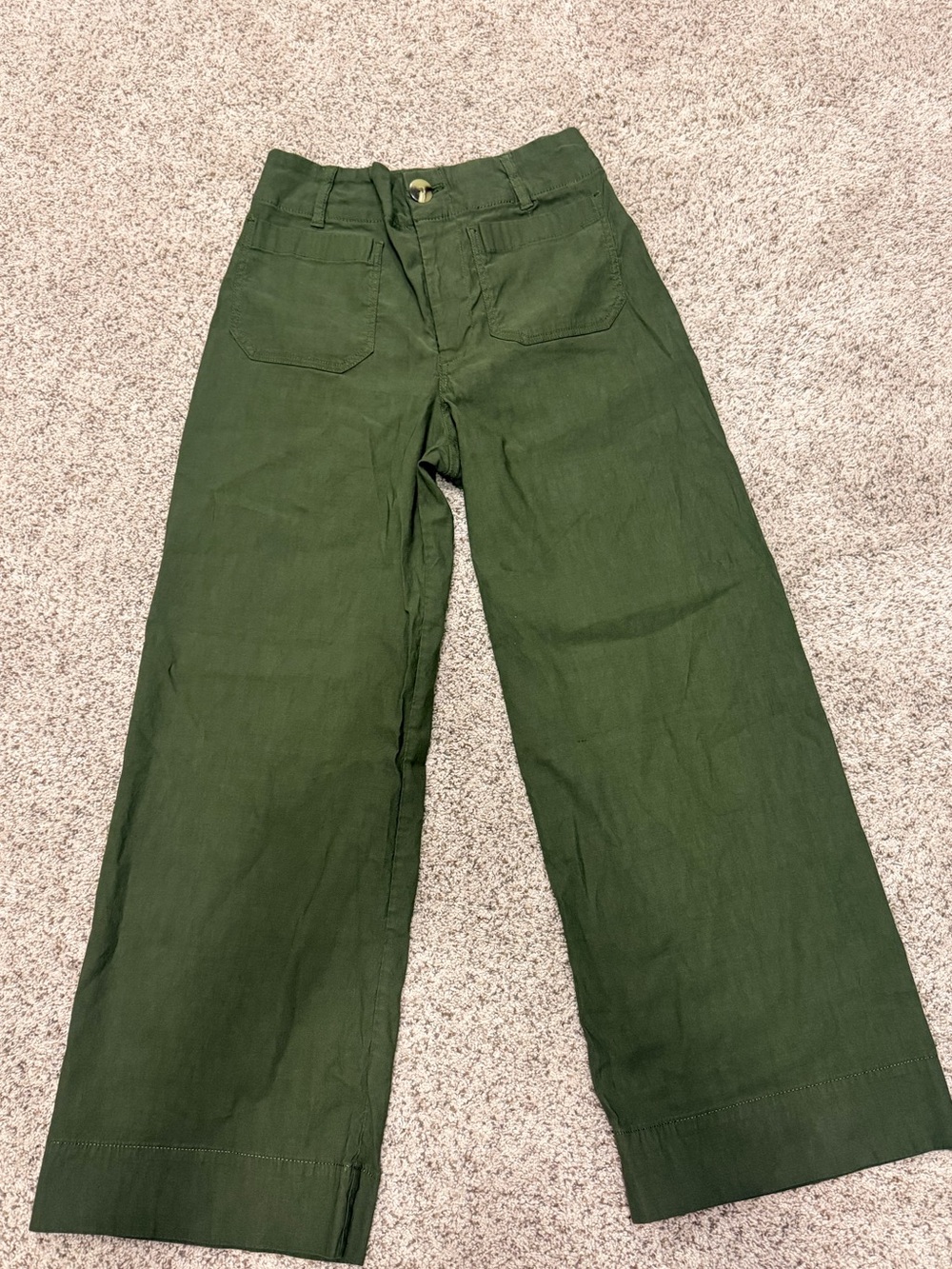 Maeve Colette Olive Green High-Rise Stretch Trousers - Picture 2 of 5